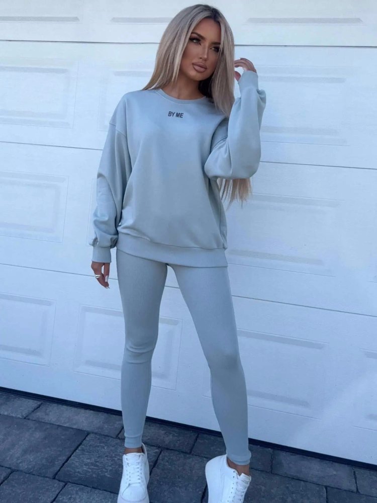 Bluza dresowa COTTON, szałwiowa