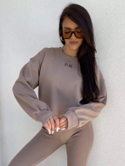 Bluza dresowa COTTON, mokka