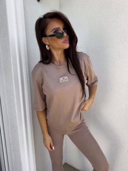 T-shirt COTTON, mokka