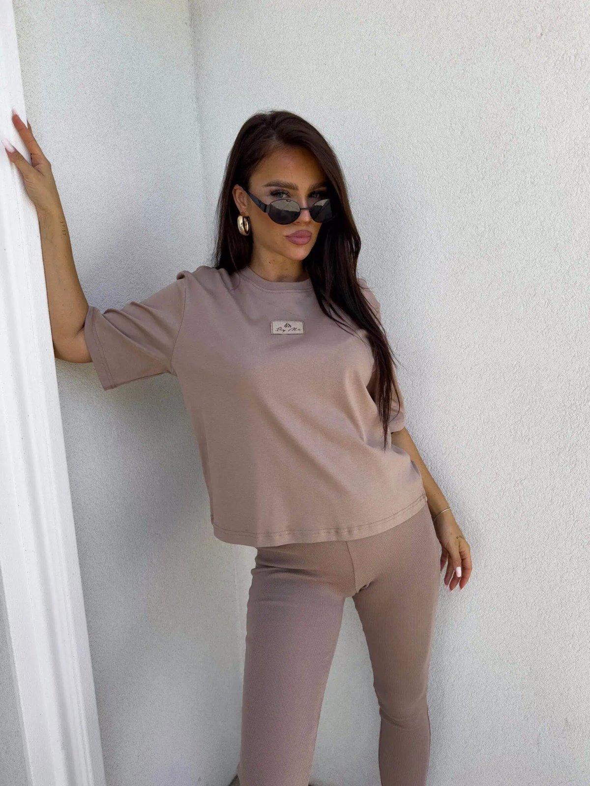 T-shirt COTTON, mokka