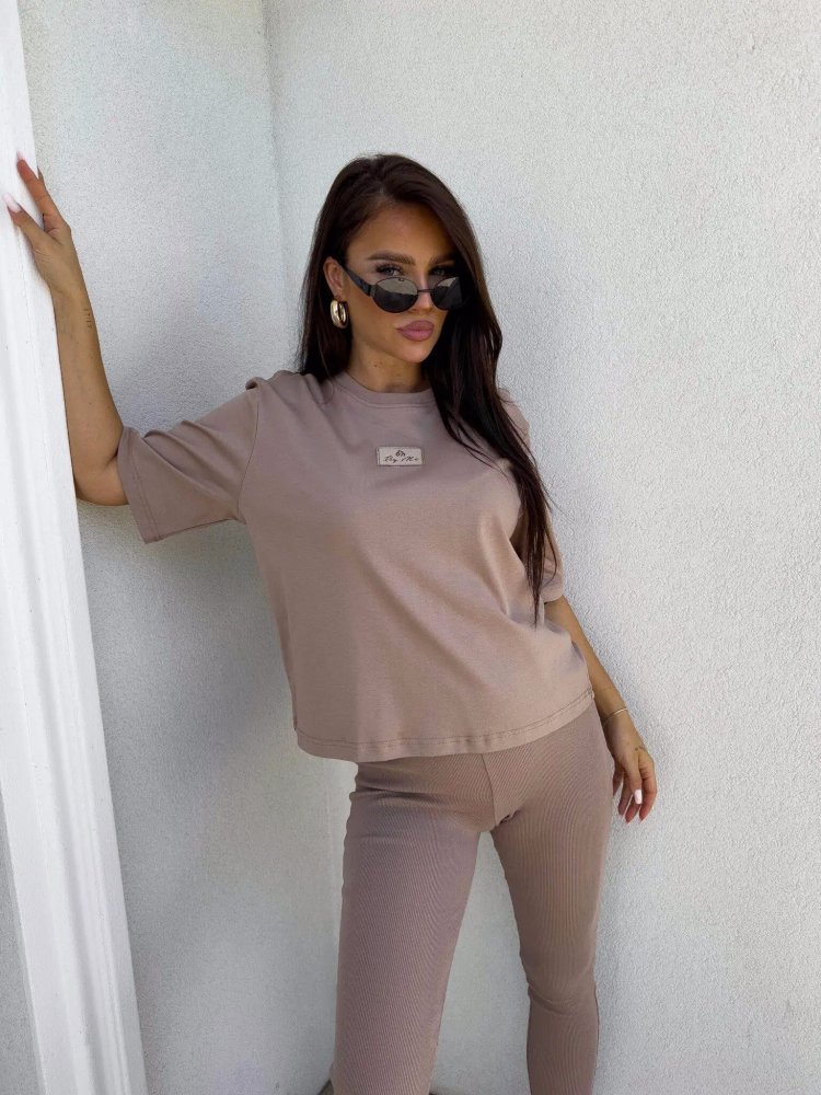 T-shirt COTTON, mokka