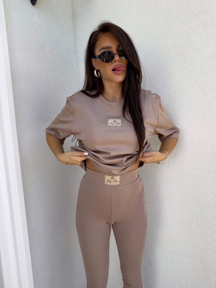 T-shirt COTTON, mokka