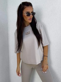 T-shirt COTTON, taupe