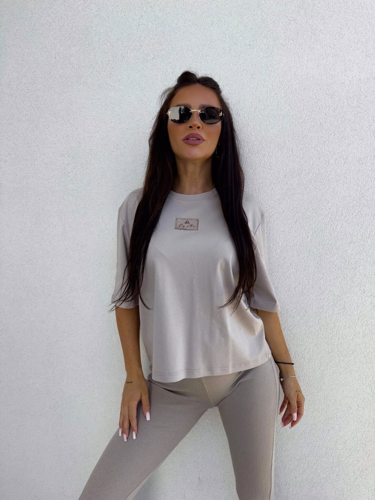 T-shirt COTTON, taupe