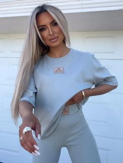 T-shirt COTTON, szałwiowy