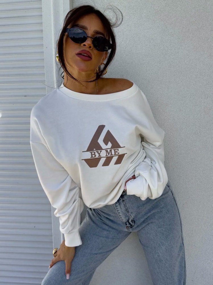 Bluza dresowa LUXIT, biała