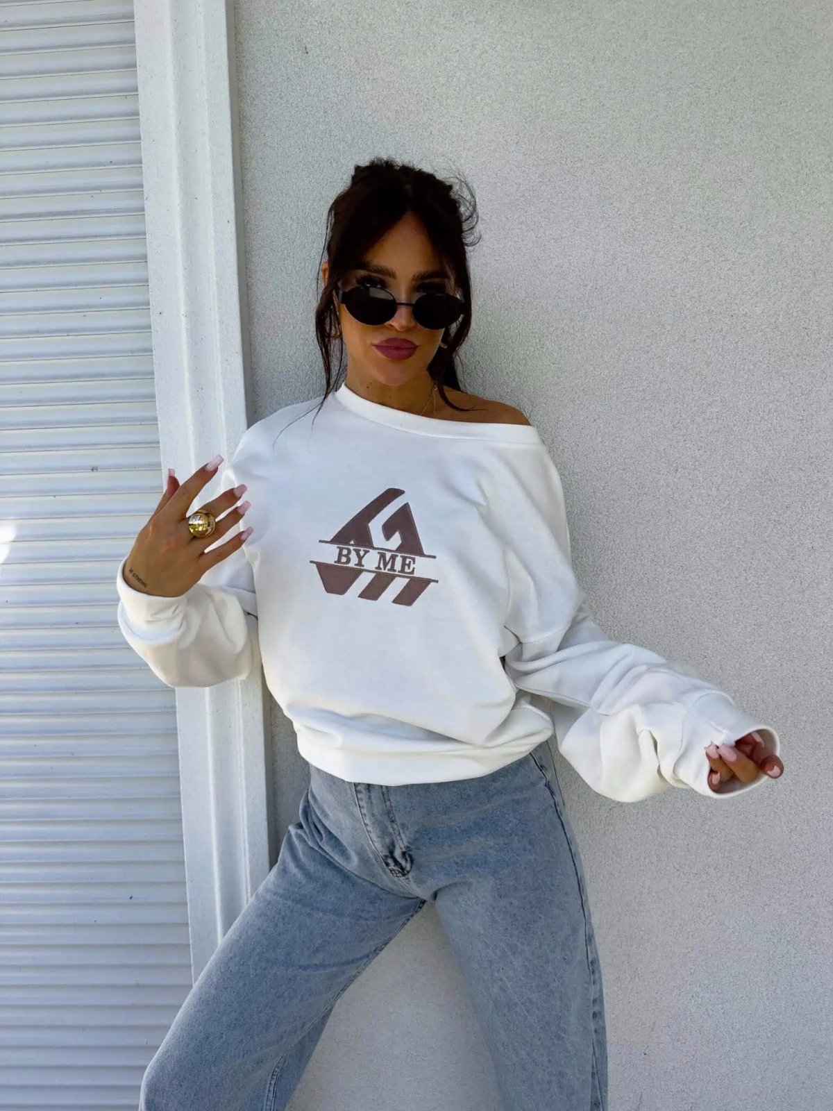 Bluza dresowa LUXIT, biała