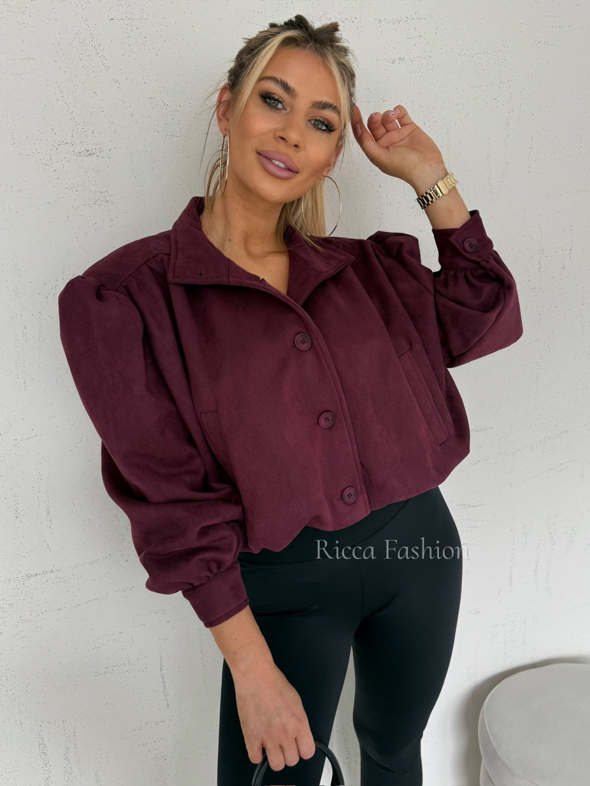 Kurtka/katana zamszowa ROSALIE, burgund