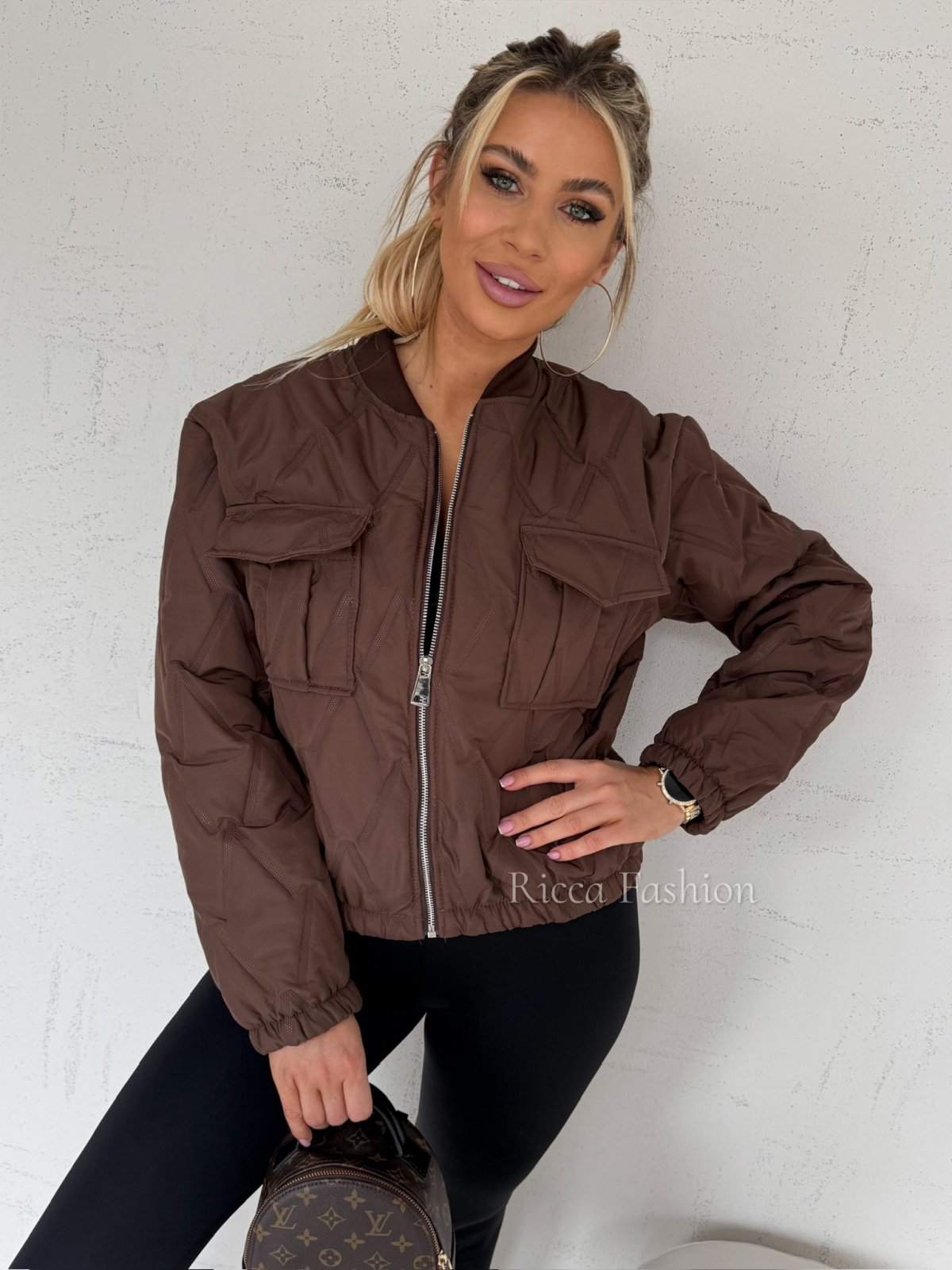 Kurtka pikowana FLORINE, chocolate