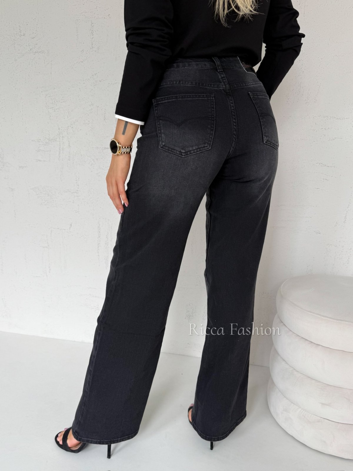 Spodnie straight leg SAVI, black