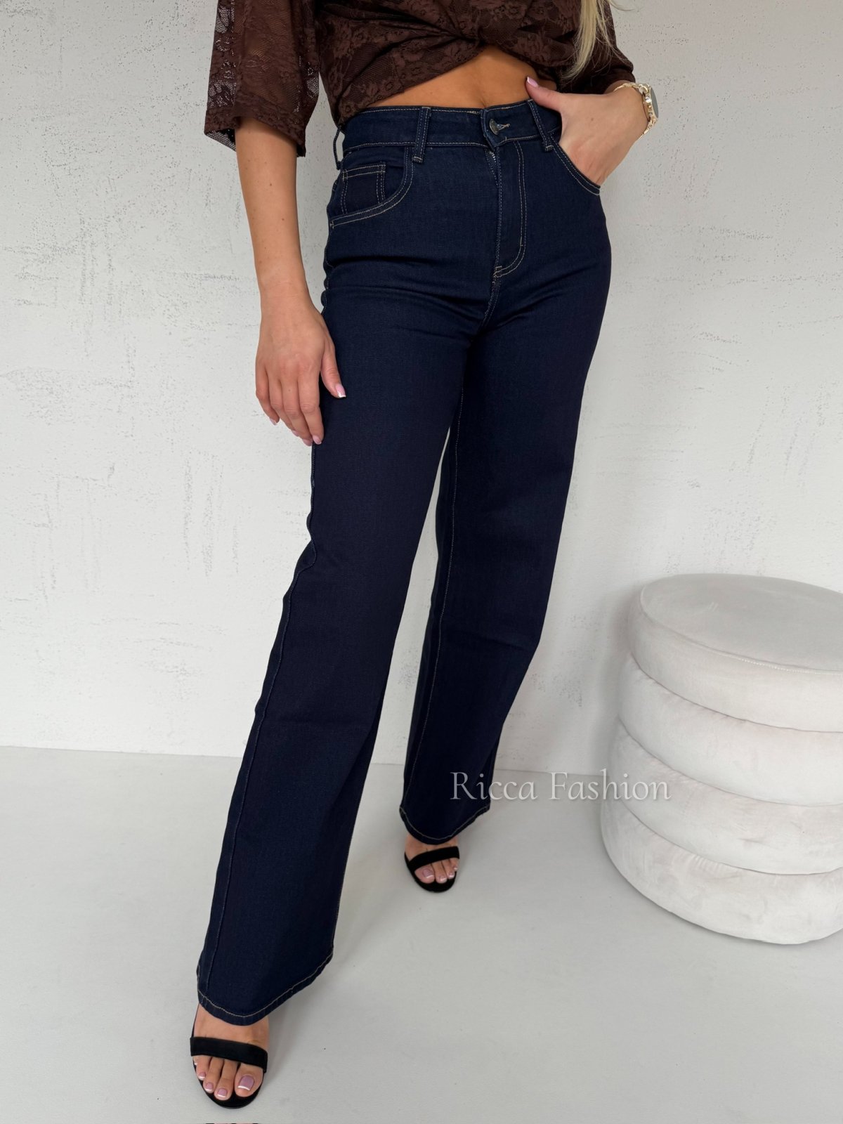 Spodnie straight leg QUITO, navy