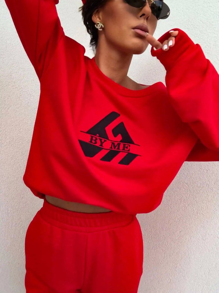 Bluza dresowa LUXIT, czerwona