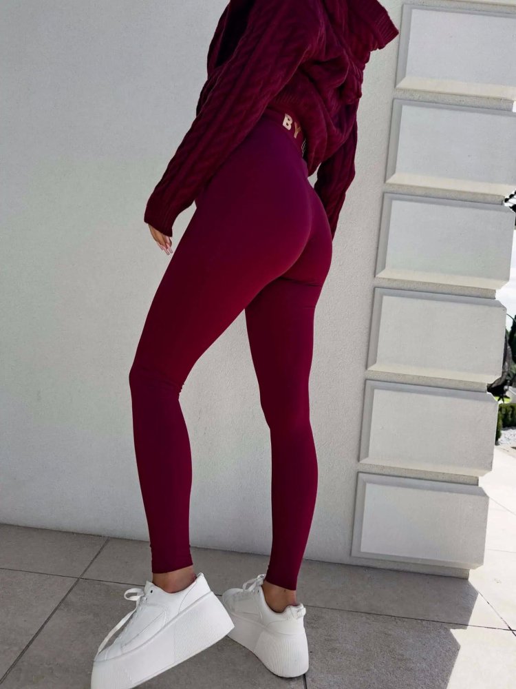 Legginsy GYM TIME, bordo