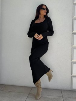 Sukienka z kaszmirem COYA, czarna