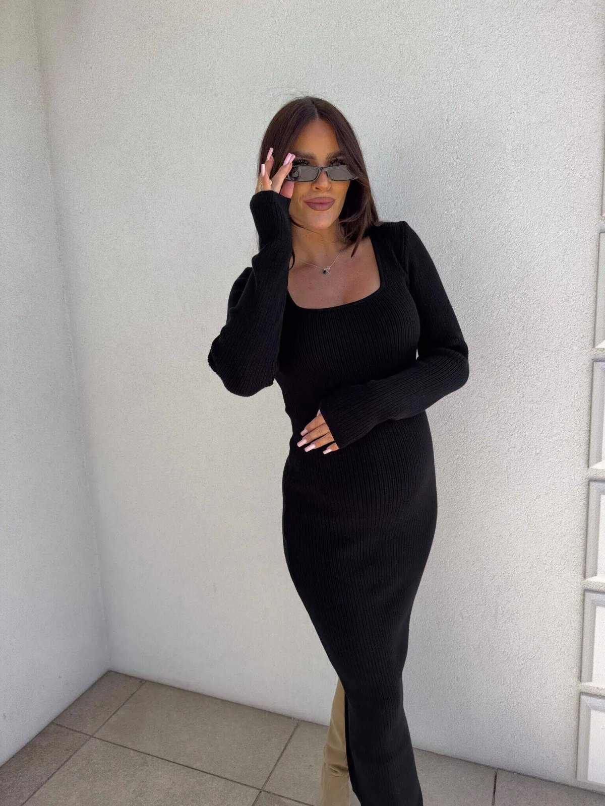 Sukienka z kaszmirem COYA, czarna