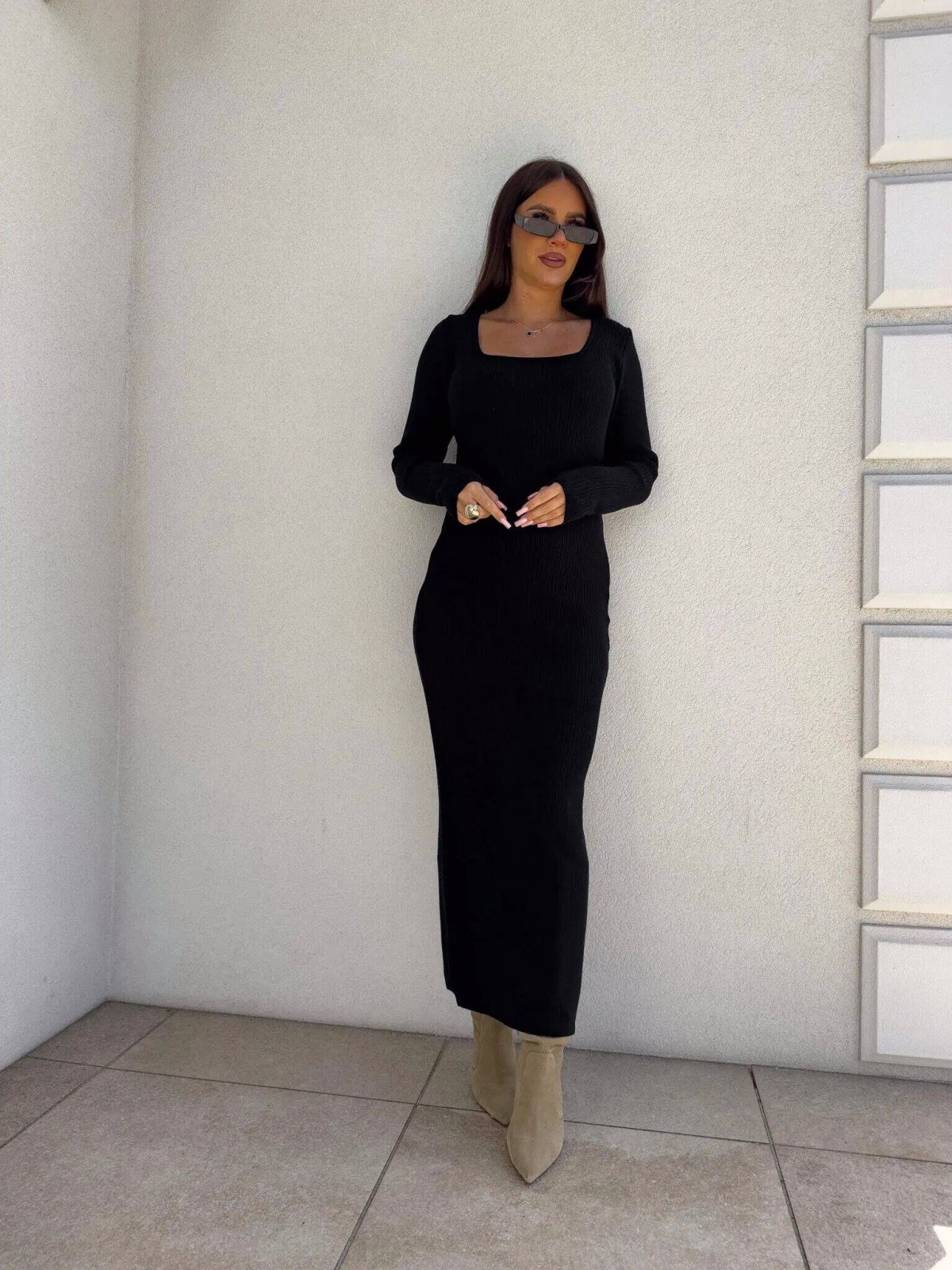 Sukienka z kaszmirem COYA, czarna