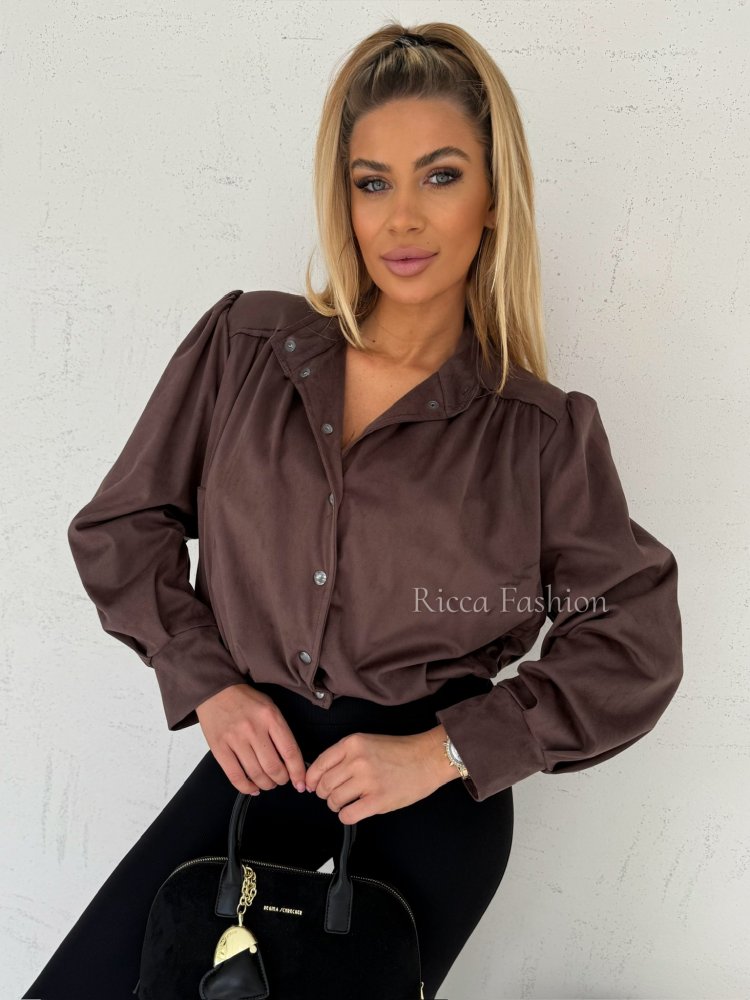 Kurtka/katana zamszowa NOMI, chocolate