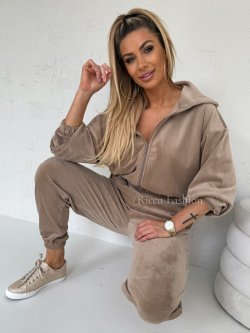 Komplet welurowy PAOLO by Ricca, light carmel