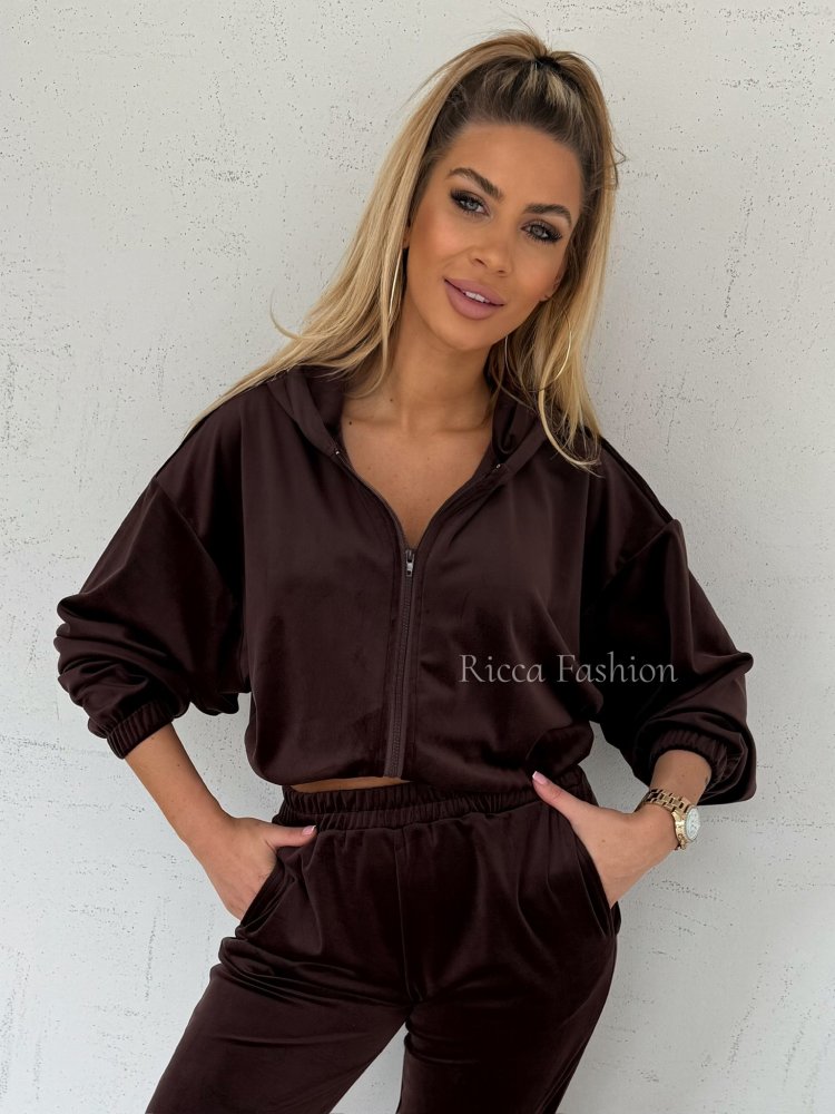 Komplet welurowy PAOLO by Ricca, chocolate