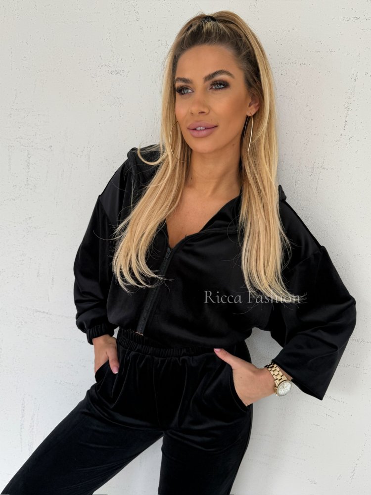 Komplet welurowy PAOLO by Ricca, black