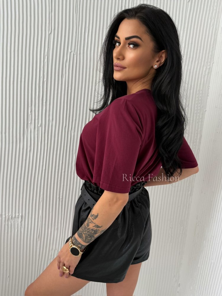 T-shirt LAMPARTO, burgund