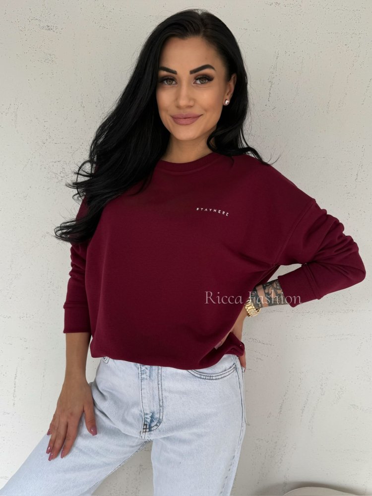 Bluza bawełniana MAVI, bordo