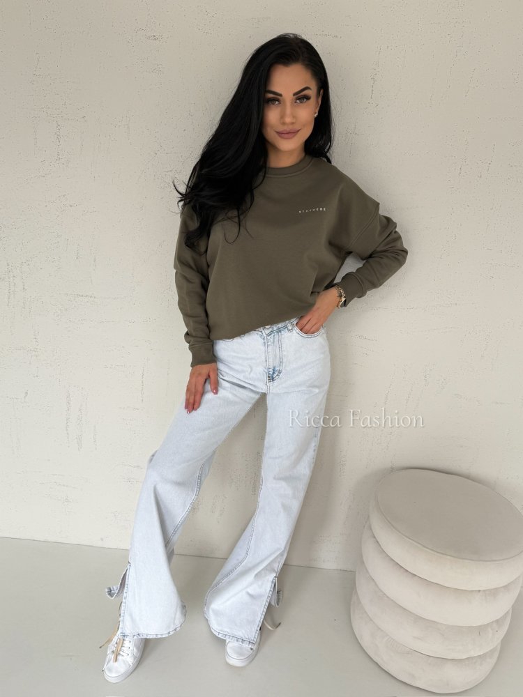 Bluza bawełniana MAVI, khaki