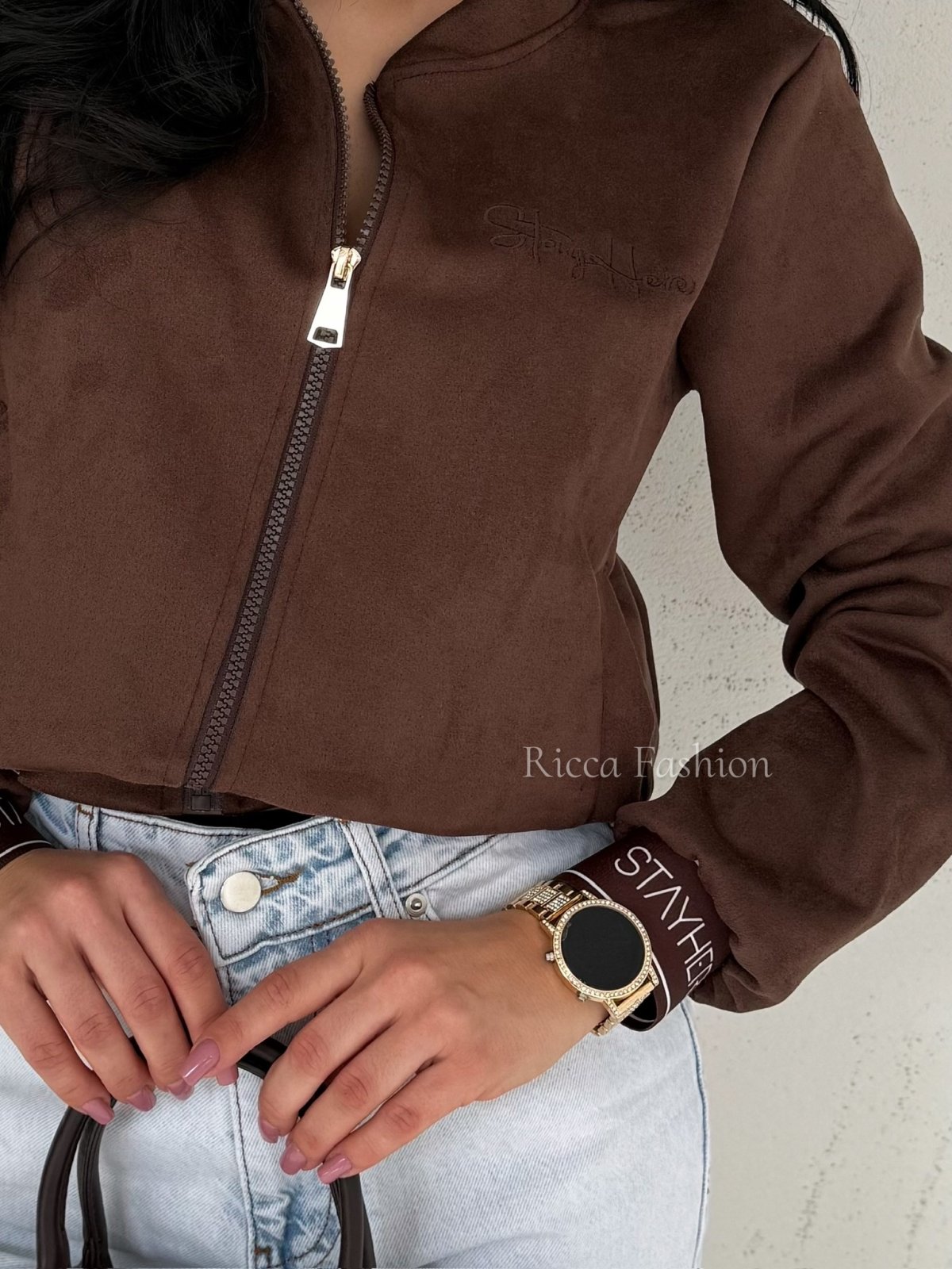 Bomberka zamszowa ELETTA, chocolate