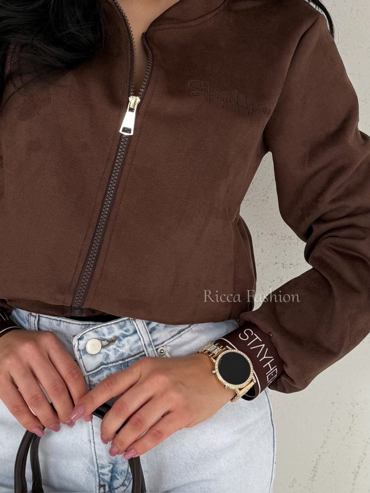 Bomberka zamszowa ELETTA, chocolate