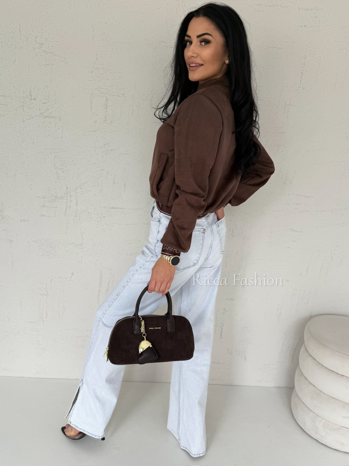 Bomberka zamszowa ELETTA, chocolate