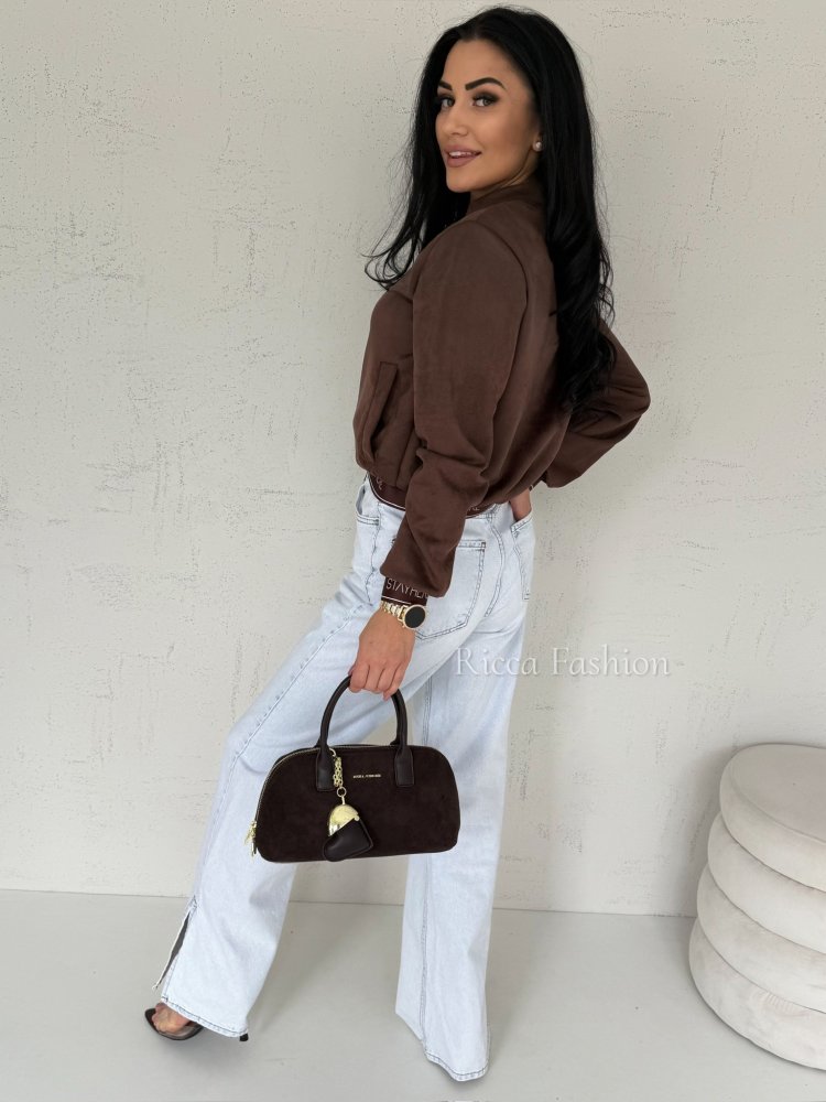 Bomberka zamszowa ELETTA, chocolate