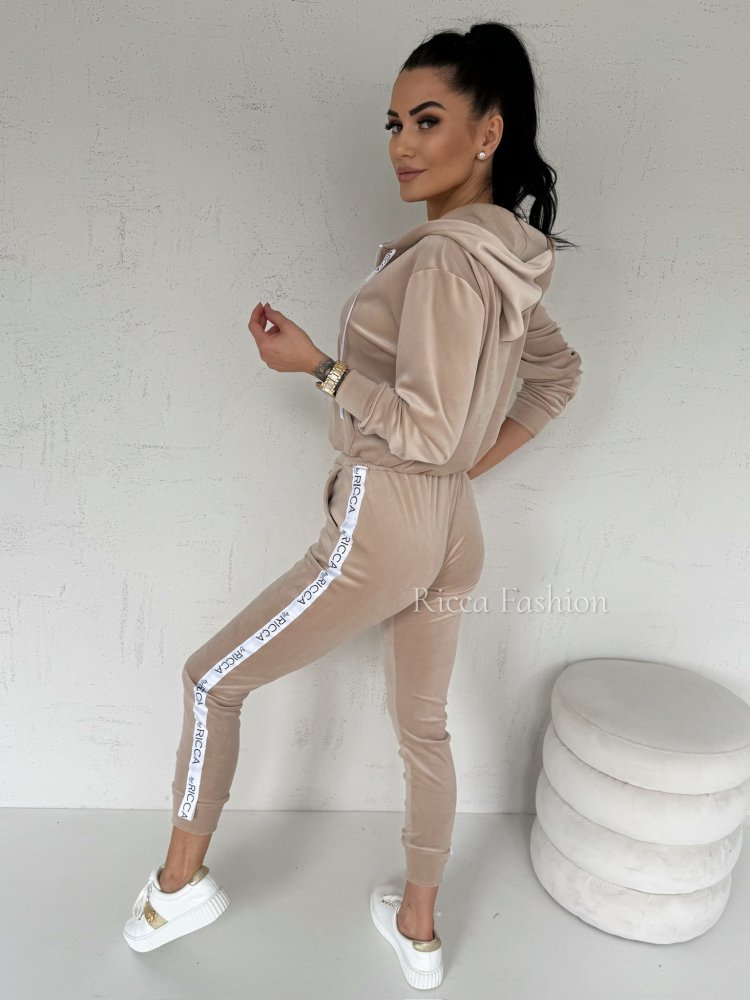 Komplet welurowy ANGEL by Ricca, beige