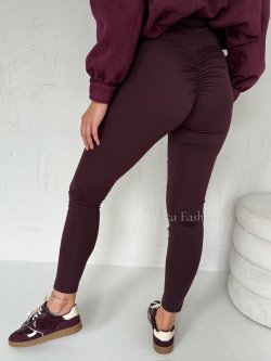 Legginsy z lycry ROMI by Ricca, burgund