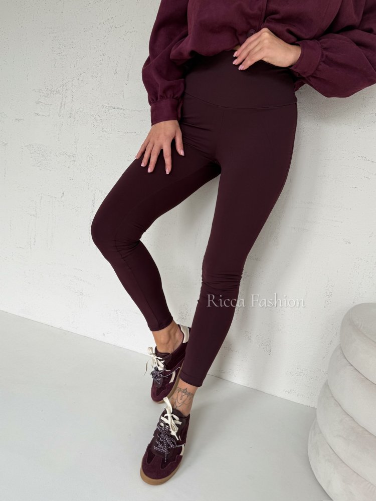 Legginsy z lycry ROMI by Ricca, burgund