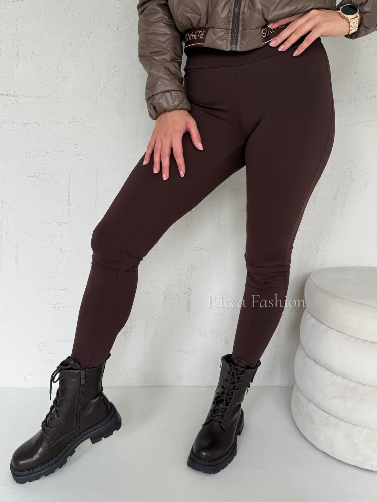 Legginsy z lycry ROMI by Ricca, chocolate