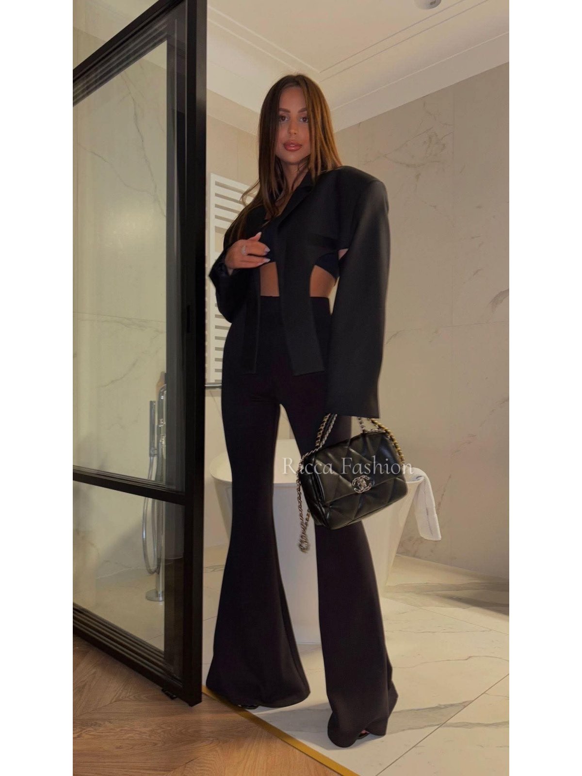 Spodnie dzwony ELMER, black/short