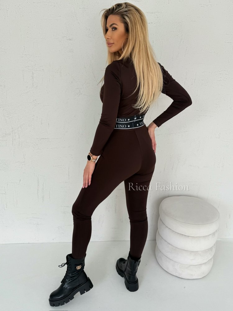 Komplet z wiskozy SIENTO, chocolate