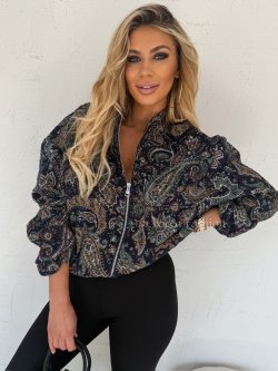 Bomberka strukturalna AMBER, navy/multicolor