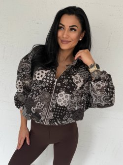 Bomberka strukturalna AMBER, khaki/beige