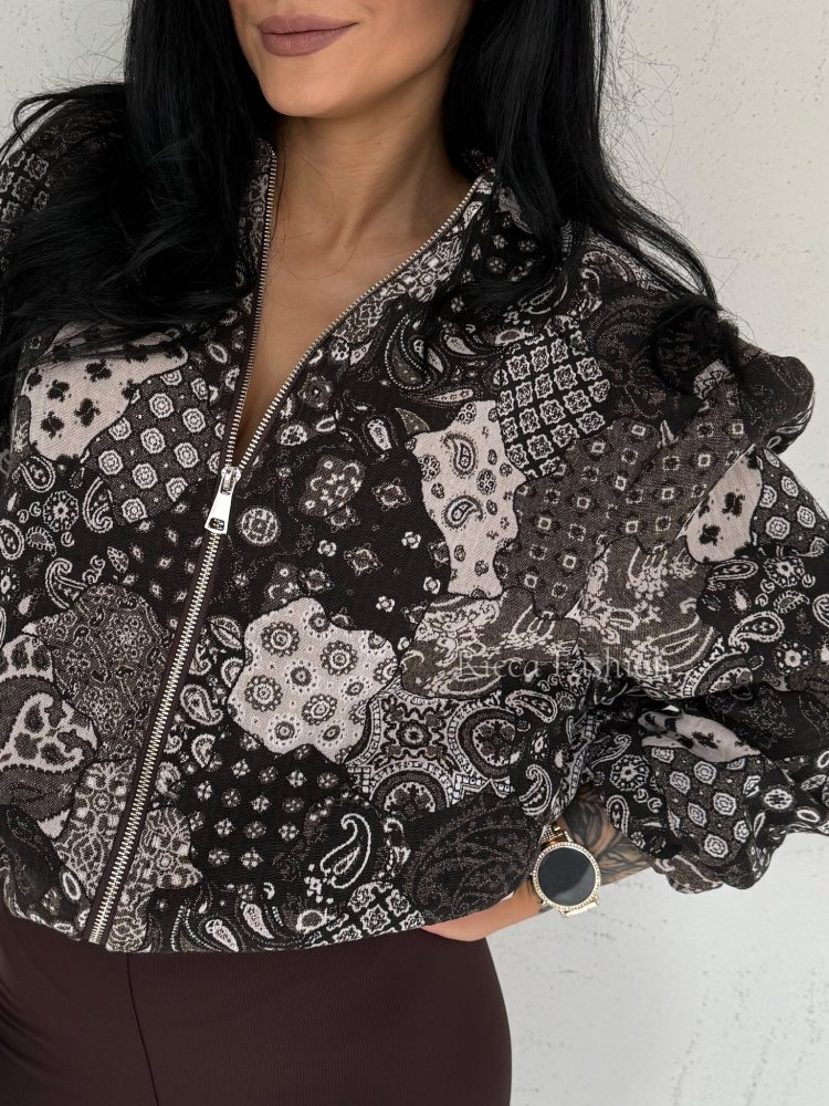 Bomberka strukturalna AMBER, khaki/beige