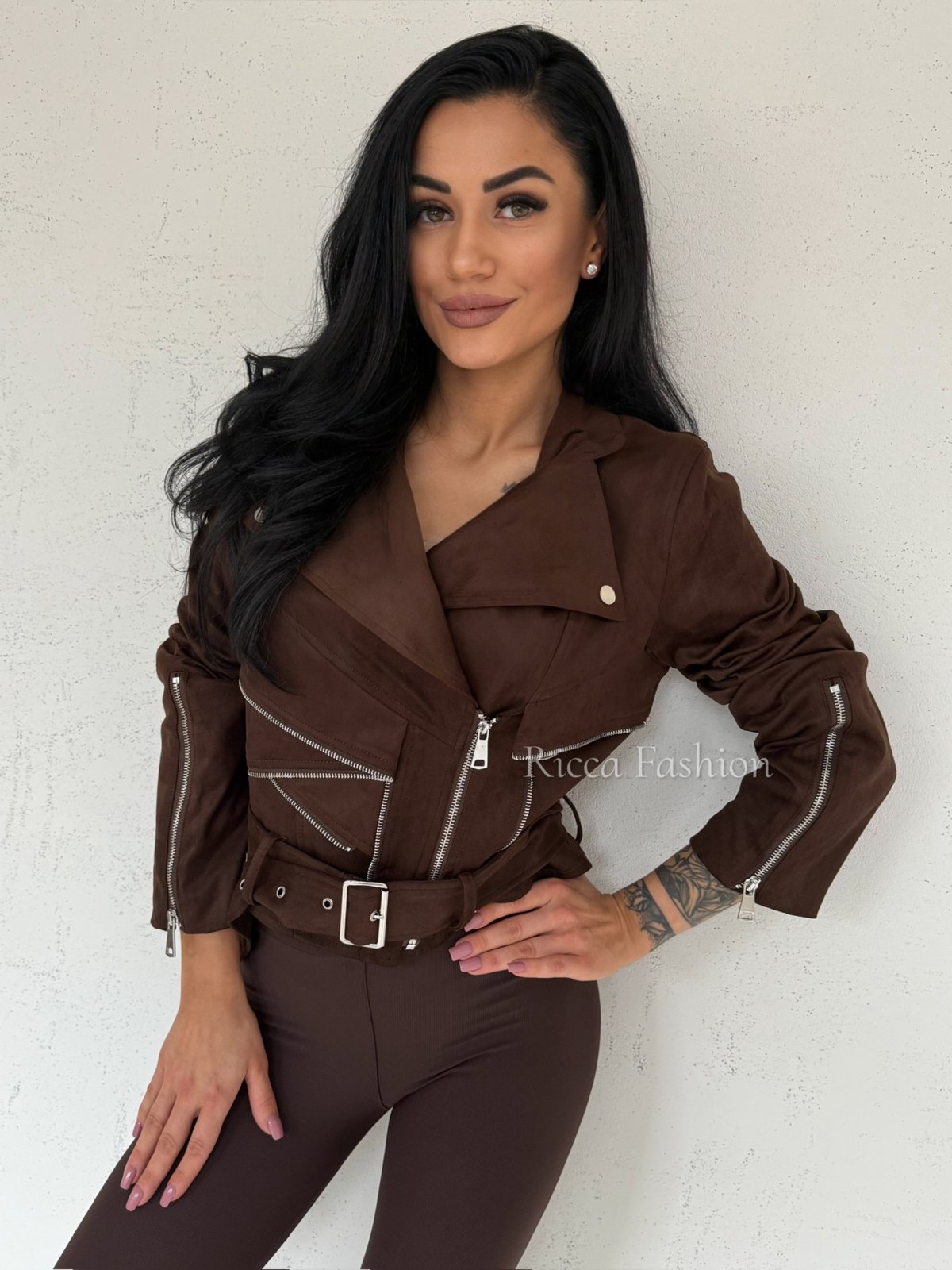 Ramoneska zamszowa JANELLE, chocolate