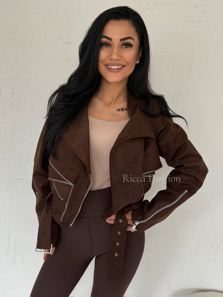 Ramoneska zamszowa JANELLE, chocolate