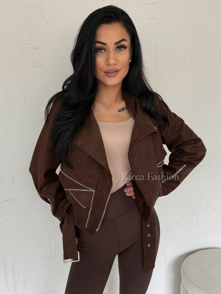 Ramoneska zamszowa JANELLE, chocolate