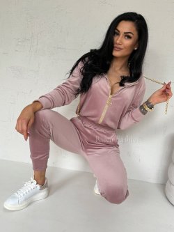 Komplet welurowy FAMOUS by Ricca, powder