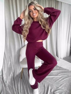 Komplet z bawełną I'M ANGEL, bordo