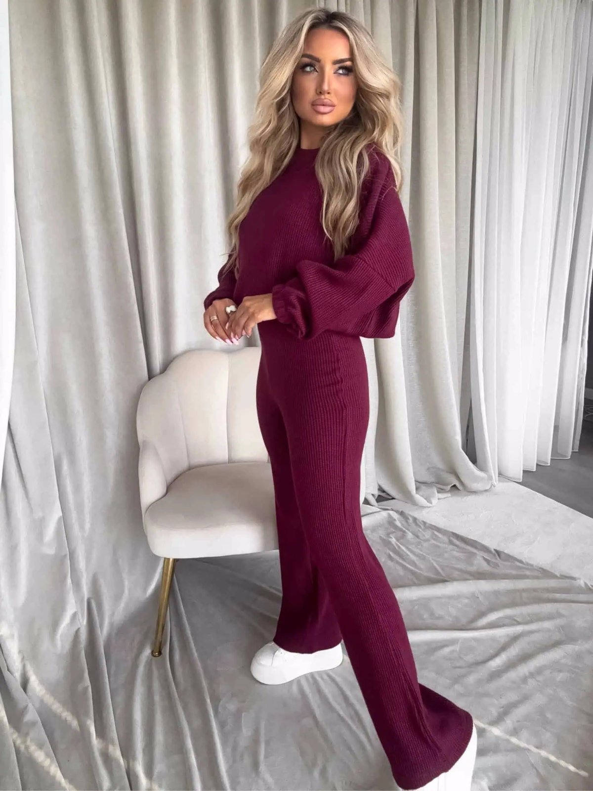 Komplet z bawełną I'M ANGEL, bordo