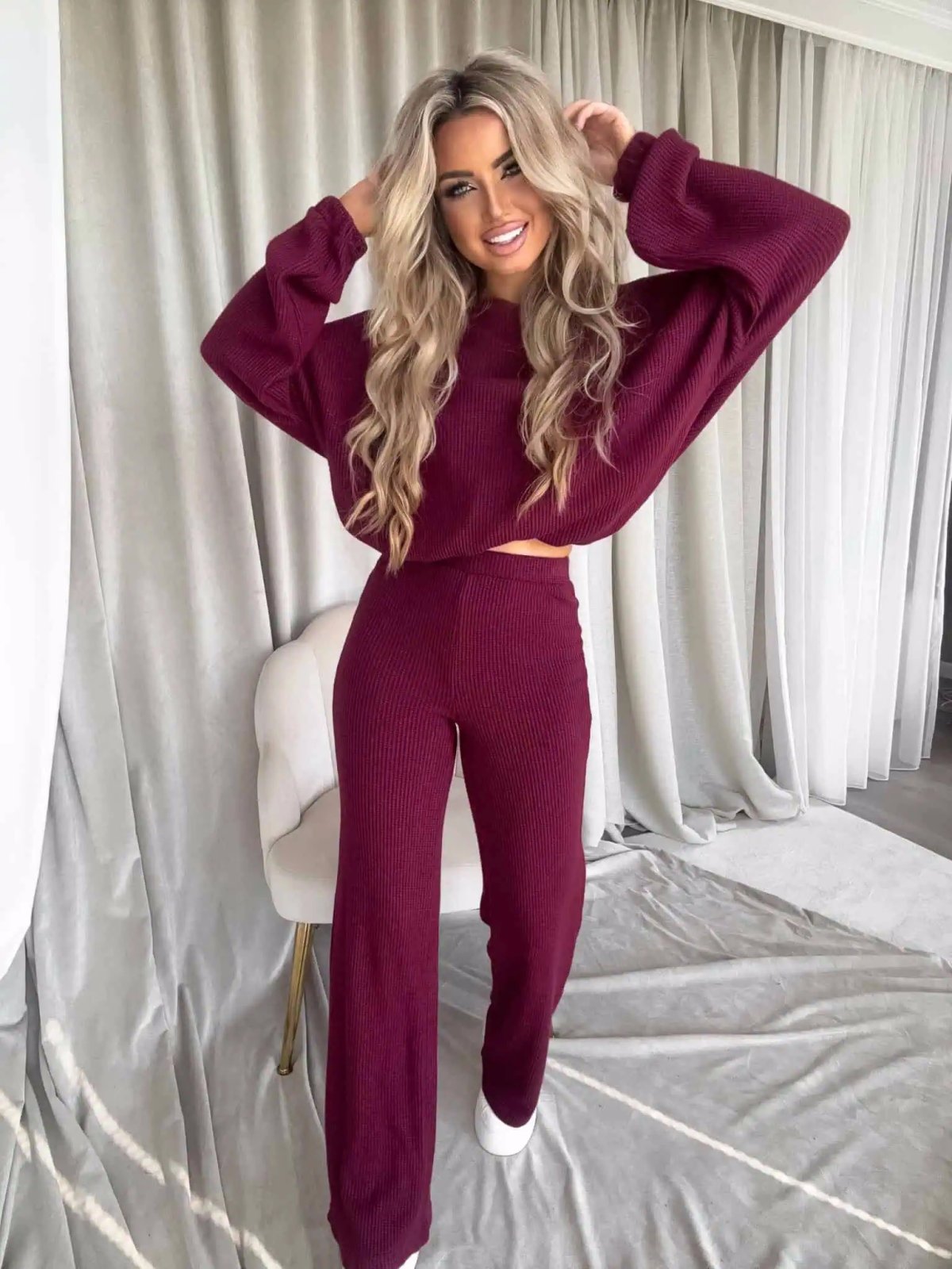 Komplet z bawełną I'M ANGEL, bordo