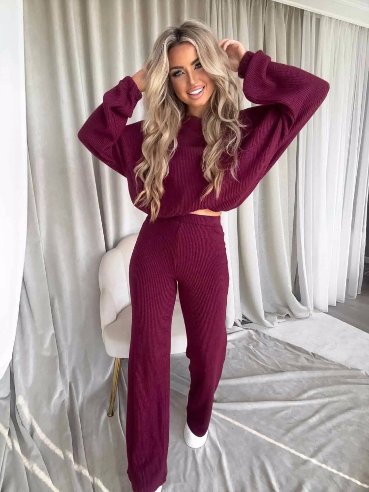 Komplet z bawełną I'M ANGEL, bordo