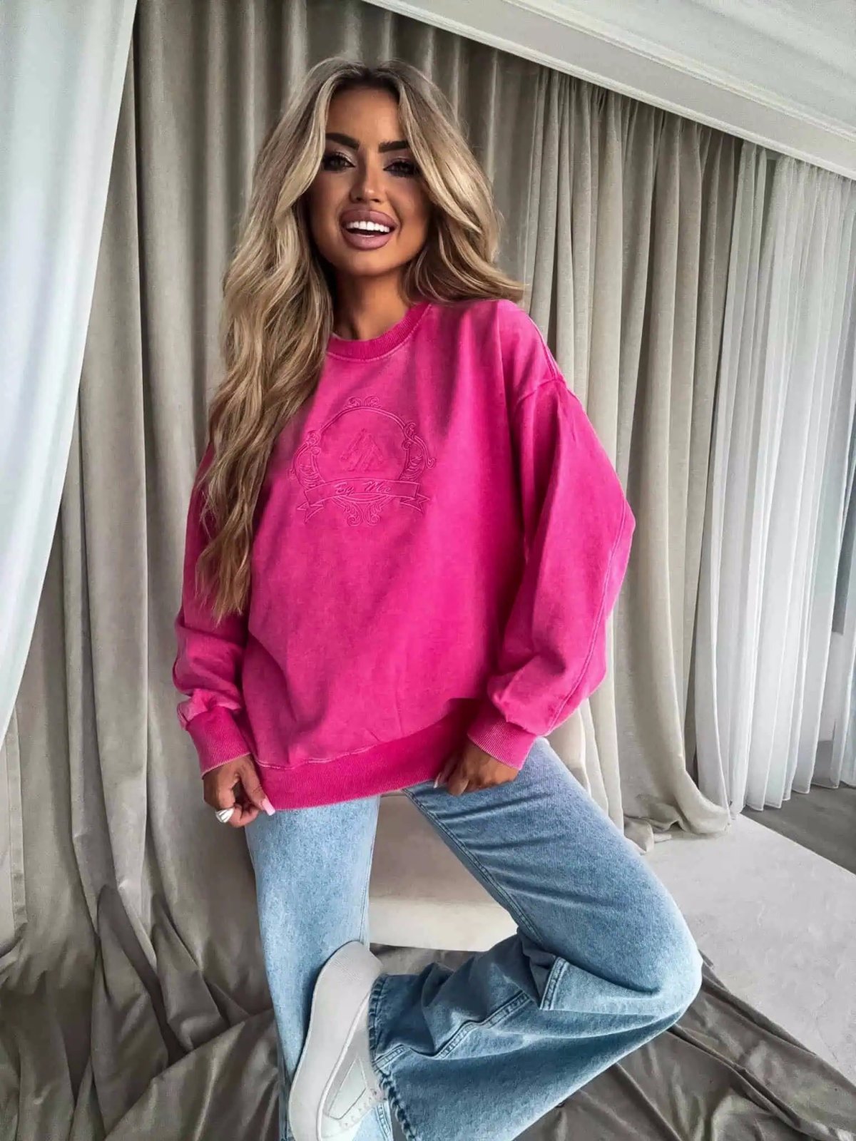 Bluza dekatyzowana QUEEN, różowa