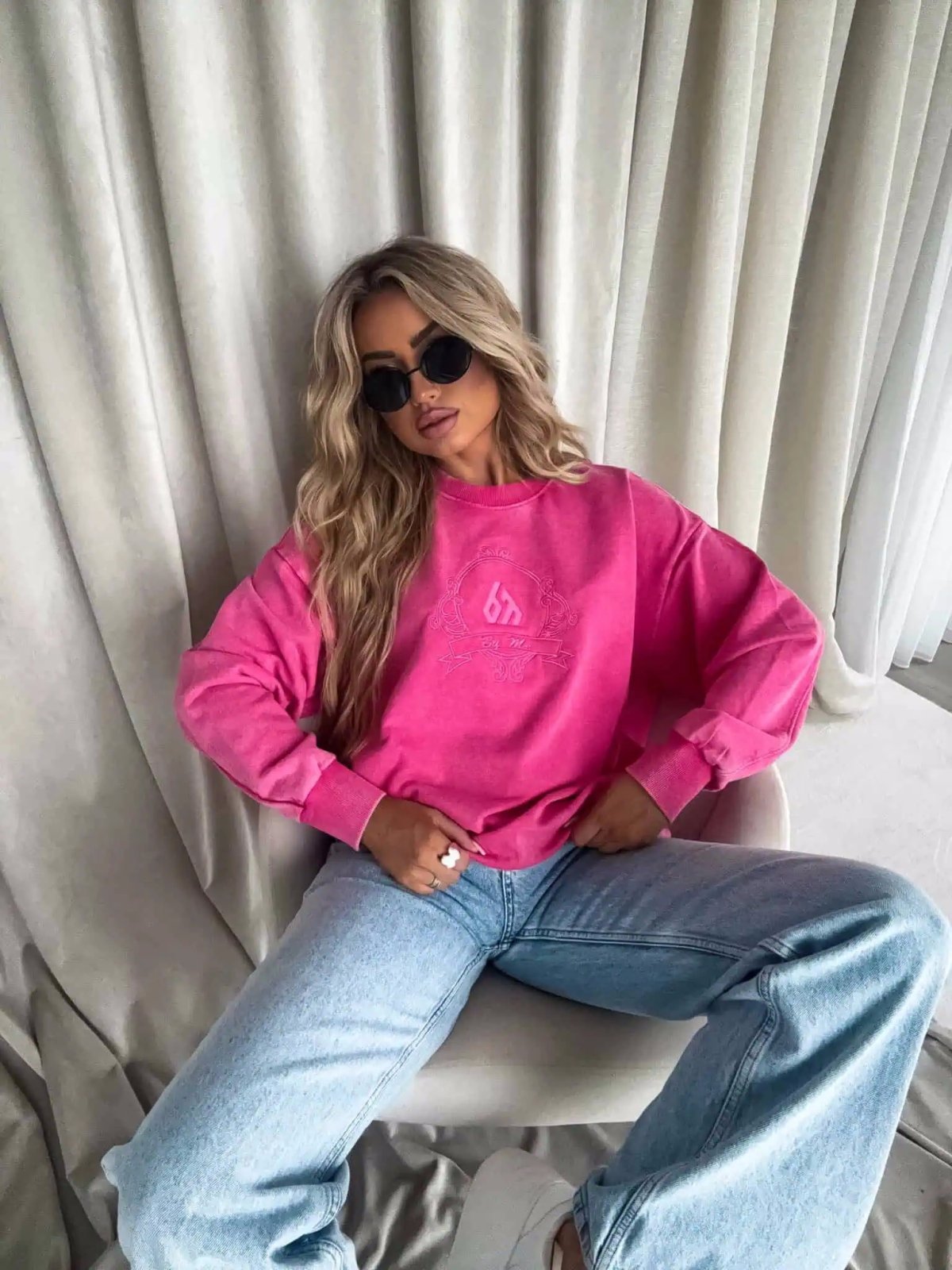 Bluza dekatyzowana QUEEN, różowa